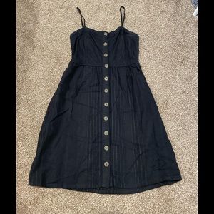 Button up black midi dress
